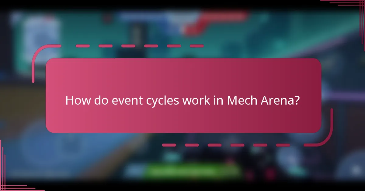 How do event cycles work in Mech Arena?