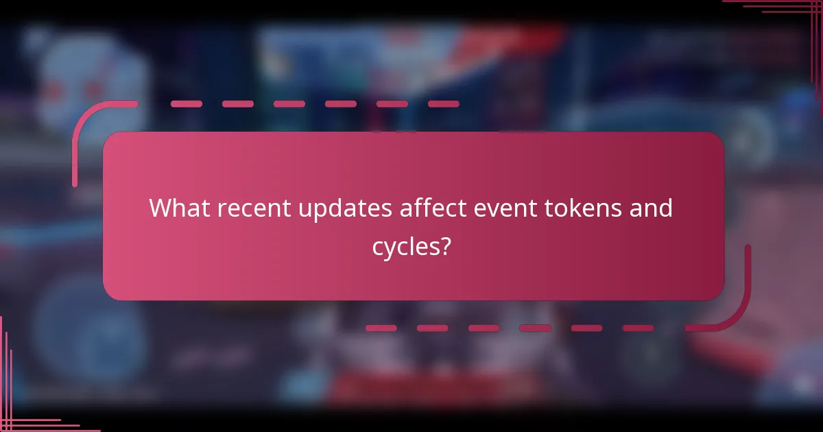 What recent updates affect event tokens and cycles?
