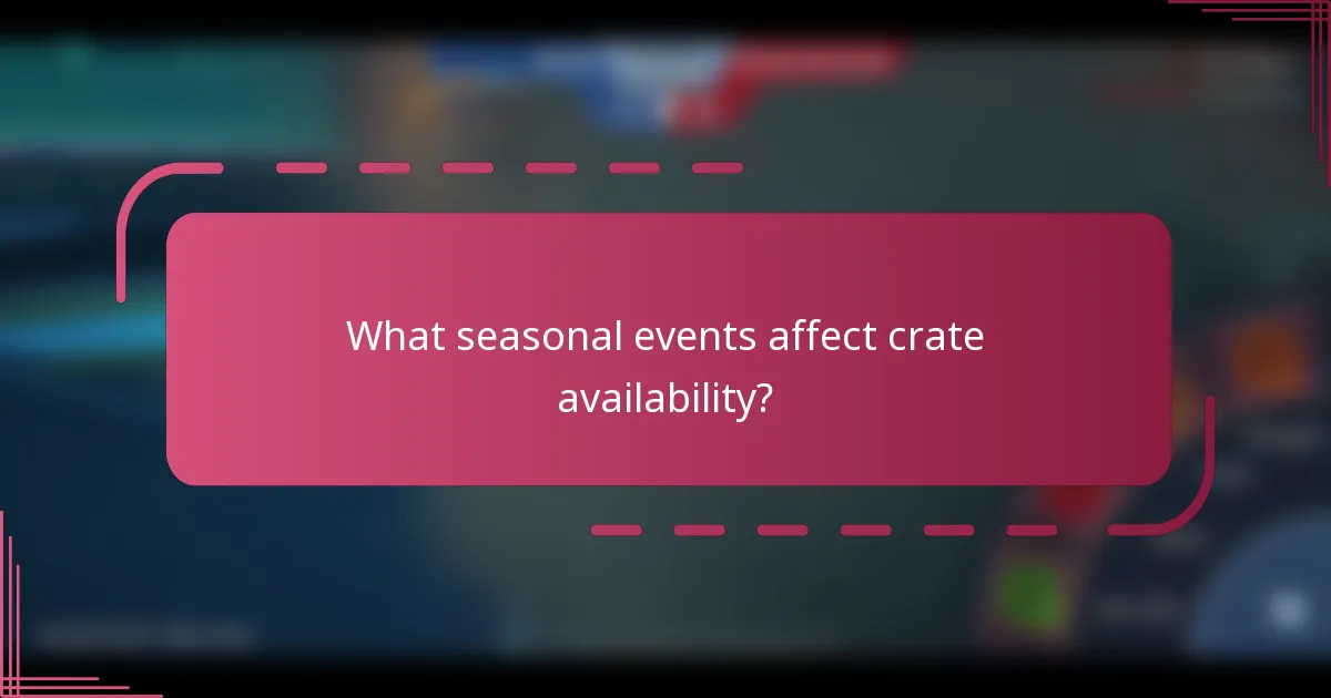 What seasonal events affect crate availability?